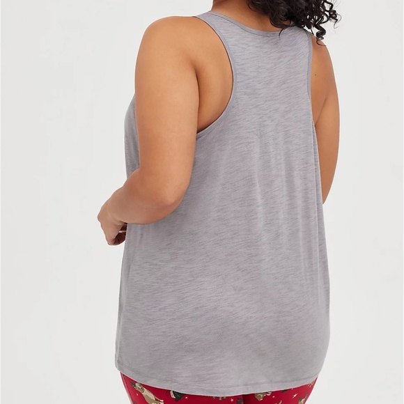 Torrid-Tank Top 3X Christmas Santa's Favorite Pug Bulldog Sleep Shirt Tee 22-24 - Picture 2 of 3